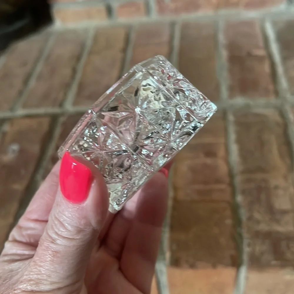 Vtg Pressed Glass Frosted Bird Trinket Box